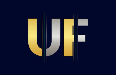 UF Harf logo tasarım vektör şablonu.