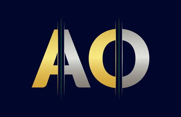 AO Harfi Logo Şablonu Çizim Tasarımı.