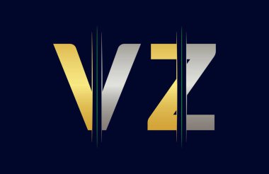 Benzersiz VZ harf logosu simge vektör şablonu.