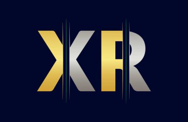 XR Harf Logo Şablonu Çizim Tasarımı.