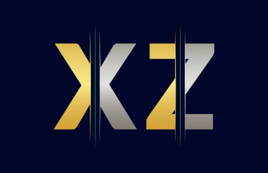 Eşsiz XZ harfi logo simgesi vektör şablonu.