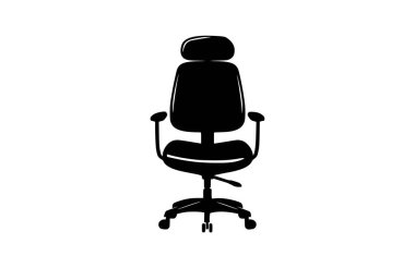 Düz Ofis koltuğu simgesi vektör illüstrasyonu.