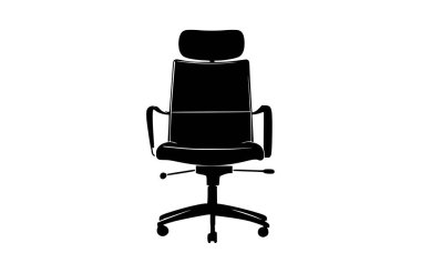 Düz Ofis koltuğu simgesi vektör illüstrasyonu.