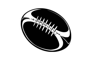 Düz Rugby topu simgesi vektör illüstrasyonu.