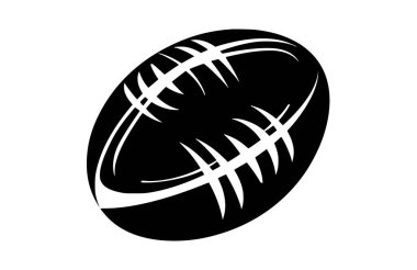Düz Rugby topu simgesi vektör illüstrasyonu.