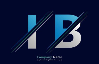 iB Harf logo tasarım vektör şablonu.