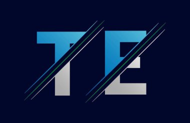 Soyut TE harf logo tasarım şablonu. Vektör Logosu İllüstrasyonu.