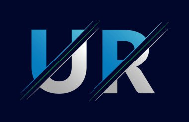 UR Harfi Logo Şablonu Çizim Tasarımı.