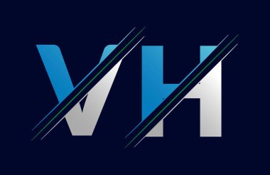 Soyut VH harf logo tasarım şablonu. Vektör Logosu İllüstrasyonu.