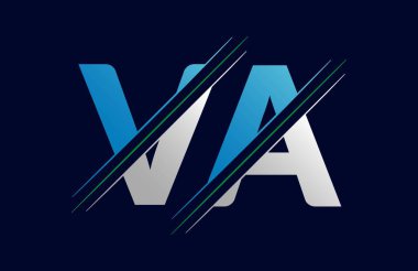 VA Harf logo tasarım vektör şablonu.