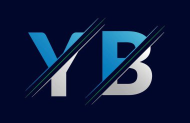 Abstract yb letter logo design template. Vector Logo Illustration. clipart