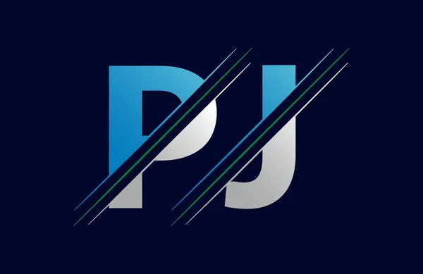 PJ Harf Logo Şablonu Çizim Tasarımı.