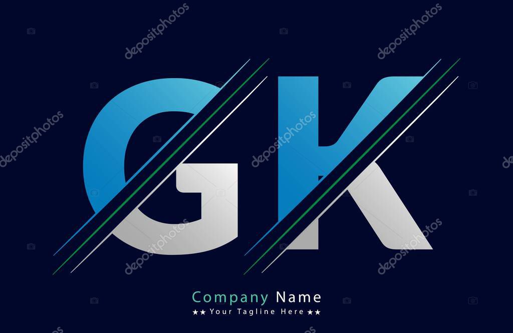 GK letter colorful logo in the circle. Vector Logo Illustration.