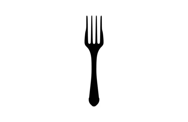 Stock vector Hay fork black icon, isolated on white background. Vector illustration.