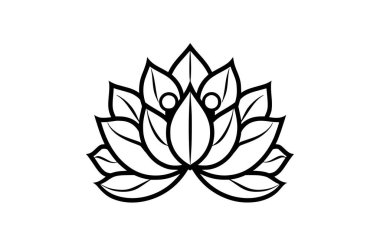 Nilüfer ikonu beyaz arkaplanda izole edildi. Güzel Lotus simgesi.