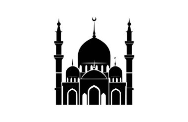 Cami simgesi beyaz arkaplanda izole edilmiş. Vektör illüstrasyonu.