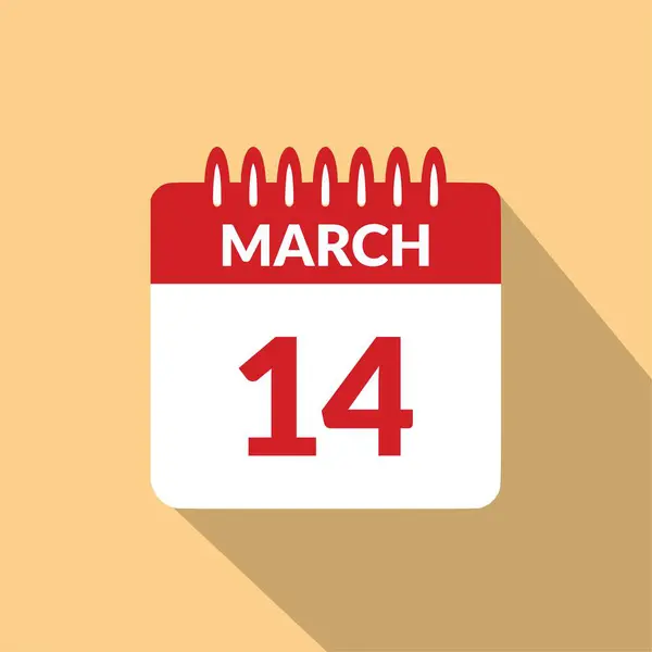 14 Mart Takvim simgesi vektör illüstrasyonu.