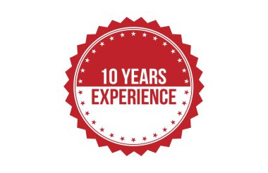 10 Yıllık Tecrübe Kırmızı kurdele etiketi pankartı.