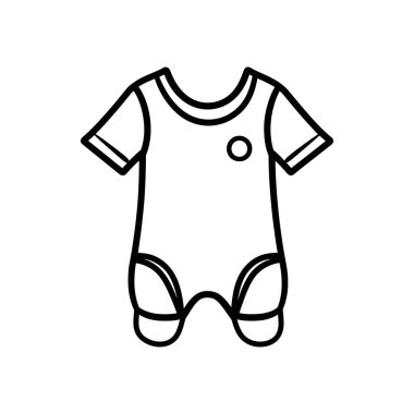 Basit bir tulum tasarımının altını çizen bir bebek giysisi tasarımı. Bu vektör, şeffaf bir arkaplanda minimalist bebek kıyafetlerini gösterir.