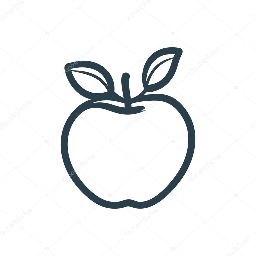 Features a straightforward apple outline, complete with leaves and set on a transparent background, making it a versatile design element.