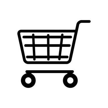 Minimalist, siyah bir alışveriş arabası ikonu ve şeffaf bir geçmişi var. Temiz tasarımı onu çok yönlü tasarım ve web entegrasyonu için ideal kılıyor..
