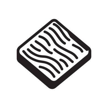 Isometric, kare element şeffaf bir arka planda dalgalı tahıl deseni içerir. Bu çok yönlü vektör, modern sanatsal görünüş içinde ahşap dokuyu ve basit grafik biçimini iletir..