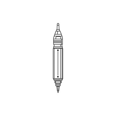 Minimalist bir sanat tasviri, basit ve temiz bir zemin üzerinde izole edilmiş basit ve temiz çizgilere sahip bir kalem tasviri sergiliyor..