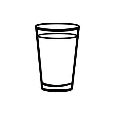 Bu minimalist taslak çizimi basit bir vektör tarzında boş bir bardak sunar, beyaz arkaplana karşı katıksız siyah çizgi sanatı, şeffaf detay.