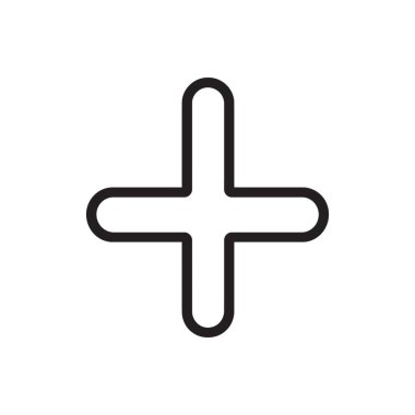 Basit ama etkili, bu yuvarlak kenarlı minimalist siyah artı işareti temiz beyaz bir zemin üzerine kurulmuş, yüksek görsel berraklığa sahip çok yönlü bir grafik sunuyor..