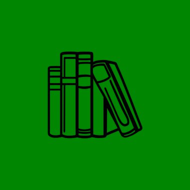 Bu siyah beyaz resimde dört kitap yığını var. Üç kitap dik, dördüncüsü ise sağdan onlara yaslanıyor..