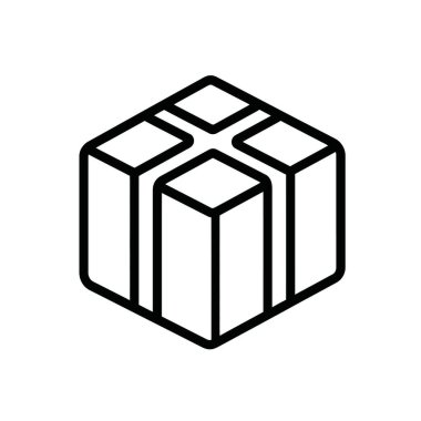 Üç boyutlu bir kutunun basit ama çarpıcı sanat çizgisi çizimi. Minimalist tasarım, beyaz arkaplanda izole edilmiş bir küp oluşturan siyah çizgiler içerir..