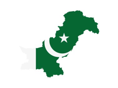 Bayrak vektör tasarımında Pakistan haritası