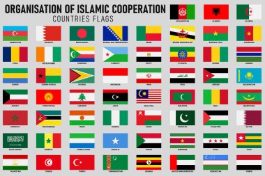 Ülke adı vektör tasarımlı İslam ülkelerinin bayrakları