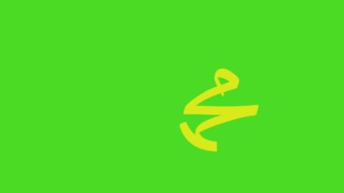 Muhammad (Sallallahu 'aleyhi wa sallam) El yazısı Yeşil Ekran Arkaplanı Üzerine Sarı Renkli Çizim