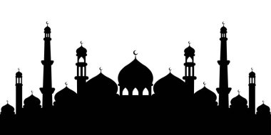 Şablon arkaplan vektör camii siyah vektörü için mescid siluet tasarımı