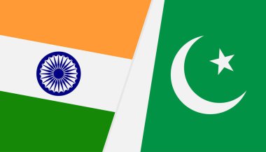 Pakistan Hindistan 'da her iki ülke de illüstrasyon arkaplan tasarımı vektöründe