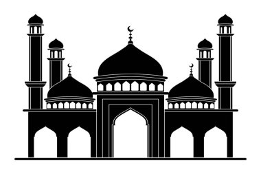 camii siyah siluet vektör tasarımı