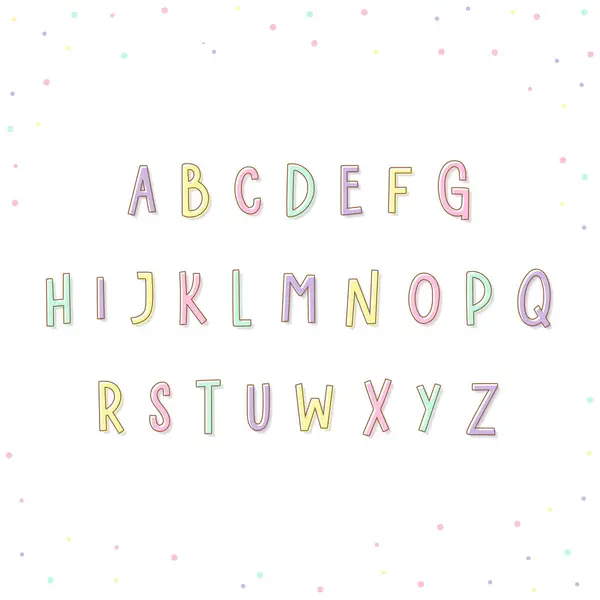 stock vector Cute colorful alphabet design, handmade alphabet, colorful alphabet letters, Cute alphabet candy colors