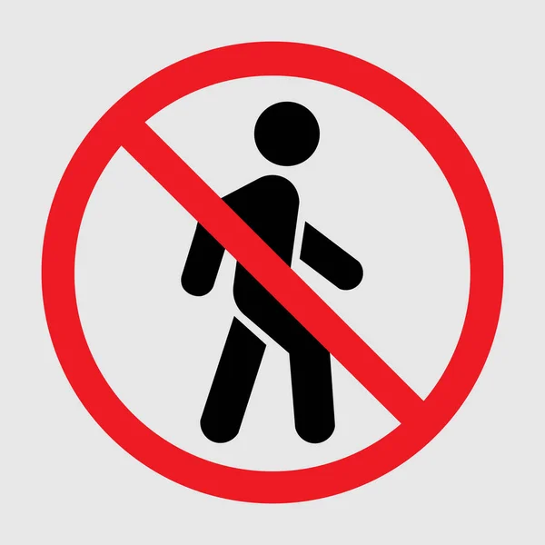 Немає Доступу Знаку Заборони Пішоходів Немає Знаку Векторні Ілюстрації — стоковий вектор