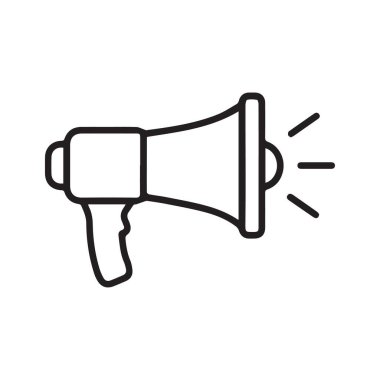 Mega telefon, cep telefonu, hoparlör, mikrofon çizgisi çizimi