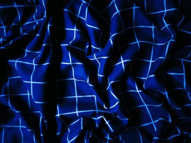 mavi kumaş arkaplan ve beyaz çizgili desen