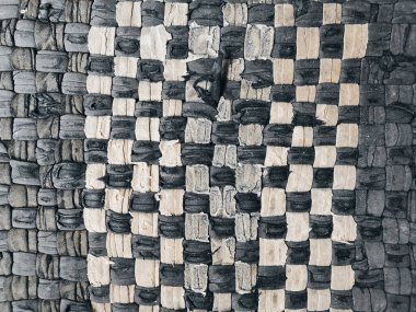 The background texture and pattern of the floor mat are made from white and dark blue patchwork clipart