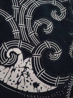 Endonezya 'nın güzel batik arka planı ve kültürel motiflerle kaplı desenler