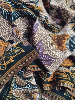 Tekstil, kaplama, ambalaj kağıdı ve ağ için renkli bitki ve çiçek desenleri. Dekoratif unsurları olan etnik vektör duvar kağıdı. Endonezya Batik desenleri ve geçmişi