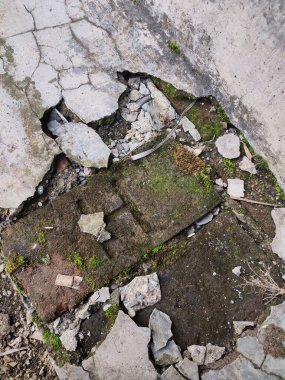 Kırık parçalar yosunla kaplanana kadar duvarlar zarar görür ve kırılır.