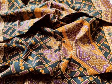 Şablon, doku, Endonezya Batik 'in arka planı, tüm kumaşa uygulanan boya tekniğine karşı balmumu direnci.