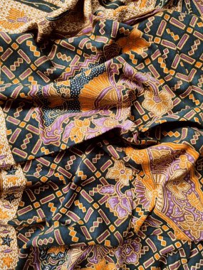 Şablon, doku, Endonezya Batik 'in arka planı, tüm kumaşa uygulanan boya tekniğine karşı balmumu direnci.