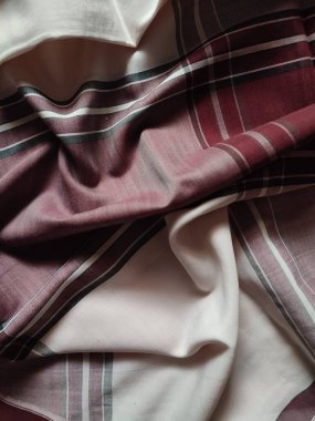 Checkered fabric pattern and background with several colors