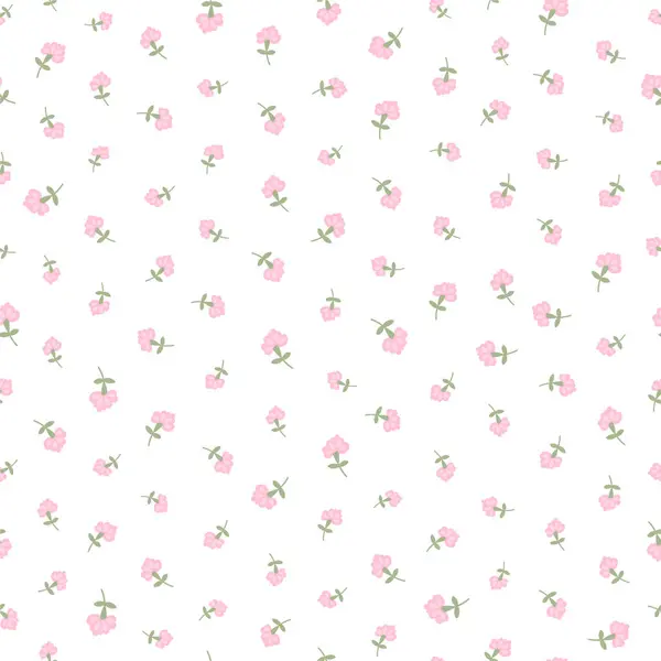 Botanik çiçek desensiz, dipsiz desenli, şirin pembe gül çiçekleri ve beyaz izole arka planda yapraklar, doğal çiçek mahsulü. Baskı tekstil duvar kağıtları, kadın, bahar ve yaz için tasarım şablonu, davet vektör ilülasyonu