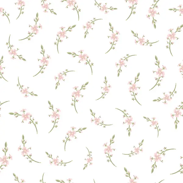 Botanik çiçek desensiz, dipsiz desenli, şirin pembe gül çiçekleri ve beyaz izole arka planda yapraklar, doğal çiçek mahsulü. Baskı tekstil duvar kağıtları, kadın, bahar ve yaz için tasarım şablonu, davet vektör ilülasyonu